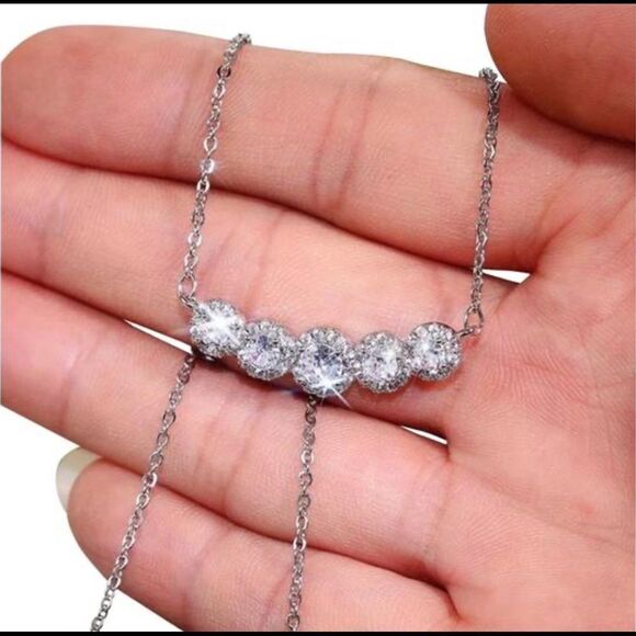 The Smith Cubic Zirconia and 925 Silver Pendants Necklace - Picture 3 of 12